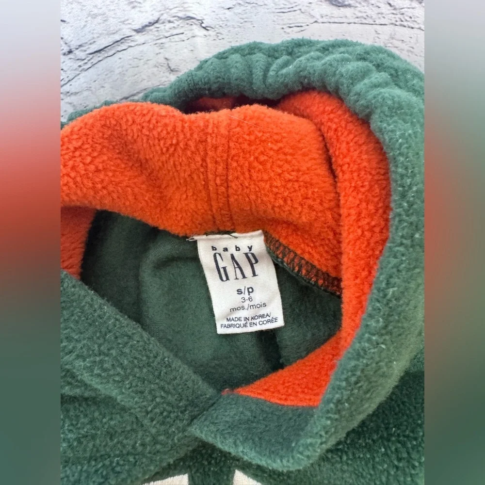 Baby GAP Kids Green and Orange Color Block Pull Over Hoodie